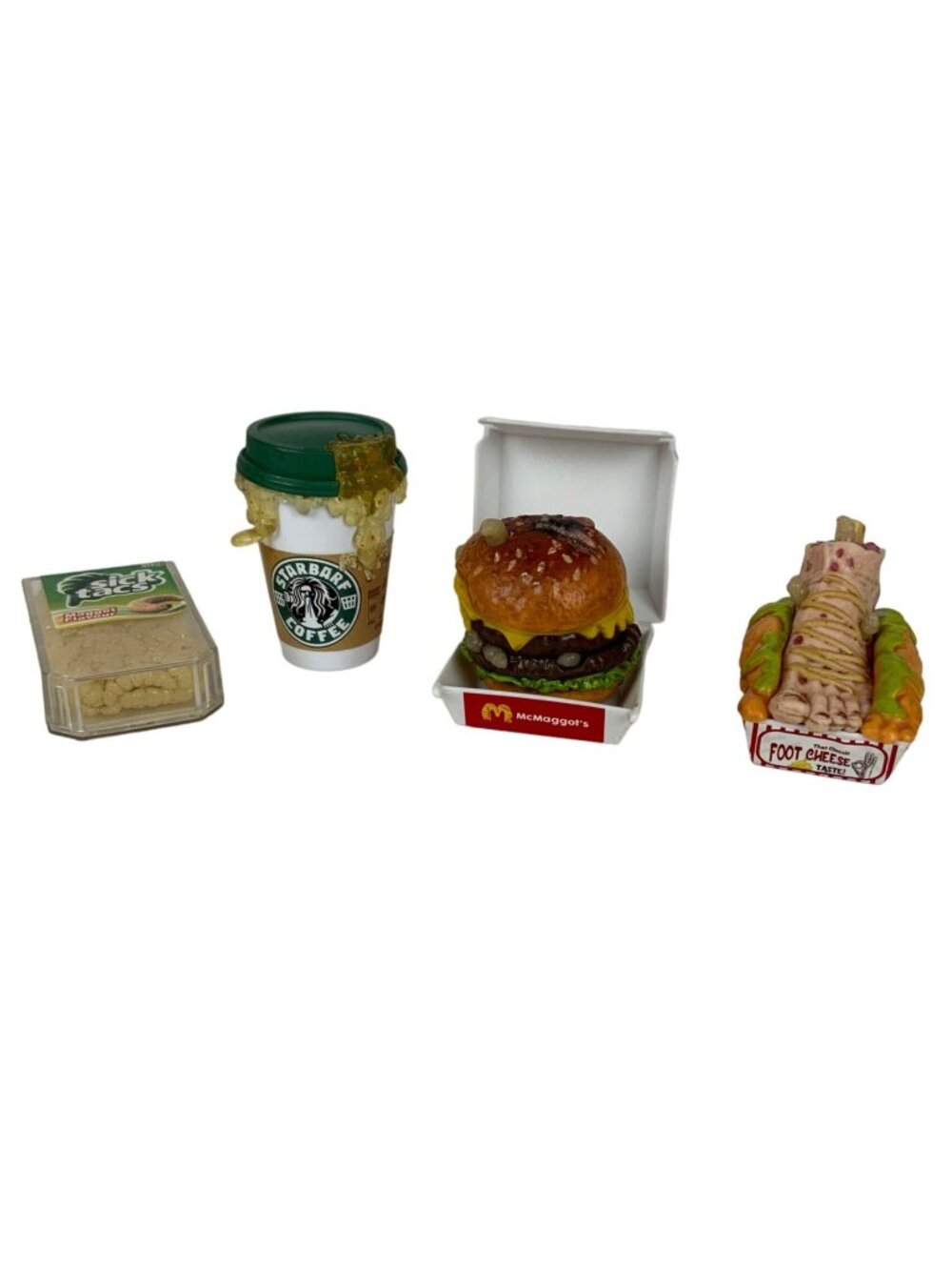 Zuru Mega Gross Minis Lot of 4 Star Barf Coffee Rot Dog McMaggots Sick Tacks